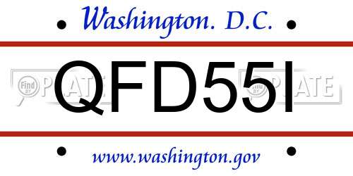 QFD55I District Of Columbia License Plate
