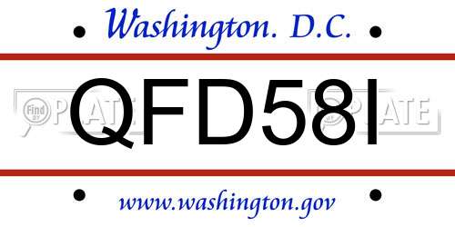 QFD58I District Of Columbia License Plate