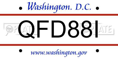 QFD88I District Of Columbia License Plate