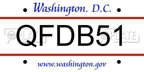 QFDB51 District Of Columbia License Plate