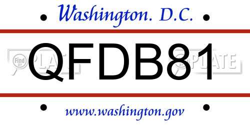 QFDB81 District Of Columbia License Plate