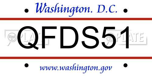 QFDS51 District Of Columbia License Plate