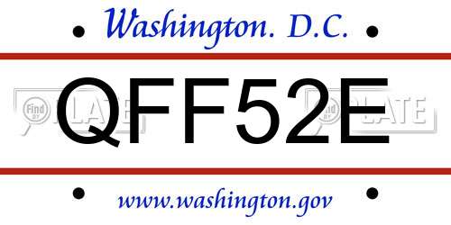 QFF52E District Of Columbia License Plate