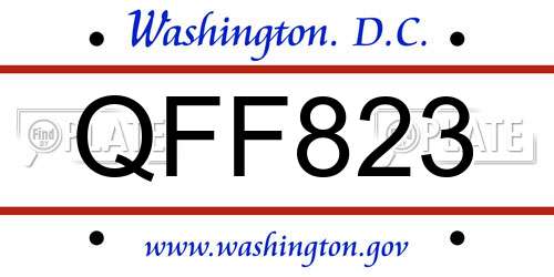 QFF823 District Of Columbia License Plate