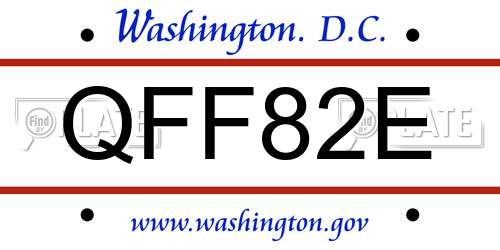 QFF82E District Of Columbia License Plate