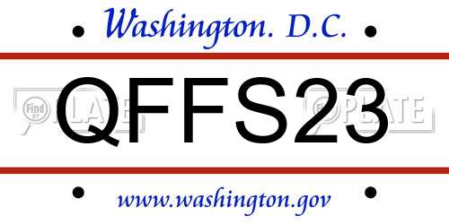 QFFS23 District Of Columbia License Plate