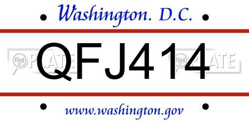 QFJ414 District Of Columbia License Plate
