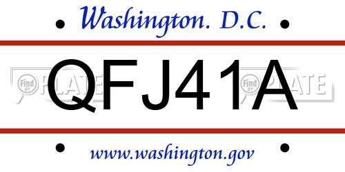 QFJ41A District Of Columbia License Plate