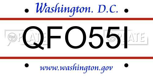 QFO55I District Of Columbia License Plate