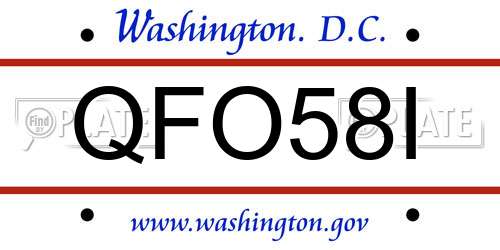 QFO58I District Of Columbia License Plate