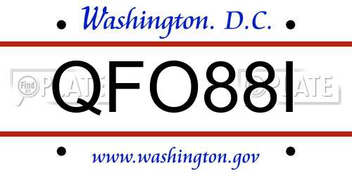 QFO88I District Of Columbia License Plate