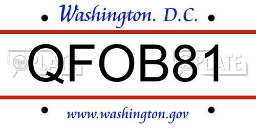 QFOB81 District Of Columbia License Plate