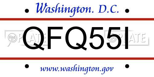 QFQ55I District Of Columbia License Plate