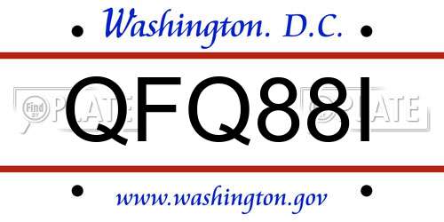 QFQ88I District Of Columbia License Plate
