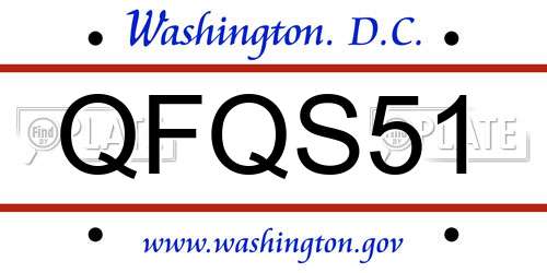 QFQS51 District Of Columbia License Plate