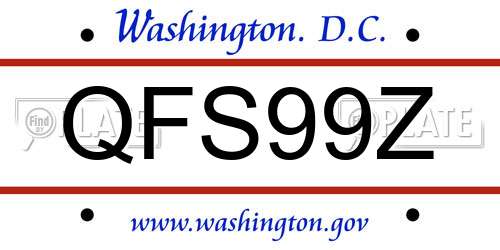 QFS99Z District Of Columbia License Plate