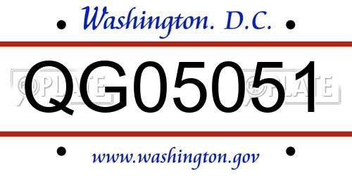QG05051 District Of Columbia License Plate