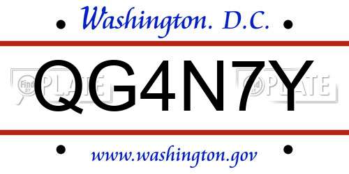 QG4N7Y District Of Columbia License Plate