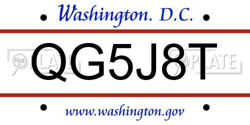 QG5J8T District Of Columbia License Plate