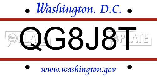 QG8J8T District Of Columbia License Plate
