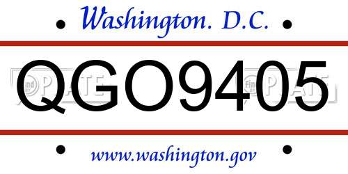 QGO9405 District Of Columbia License Plate