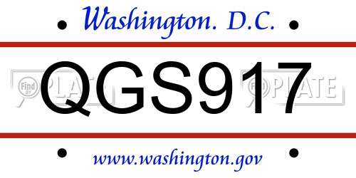 QGS917 District Of Columbia License Plate