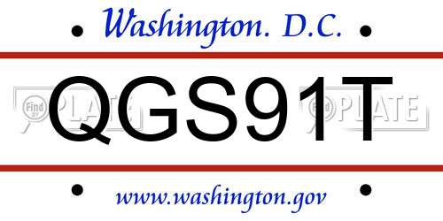 QGS91T District Of Columbia License Plate