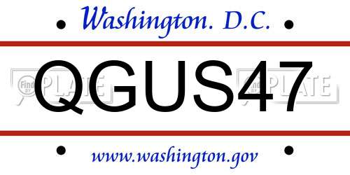 QGUS47 District Of Columbia License Plate