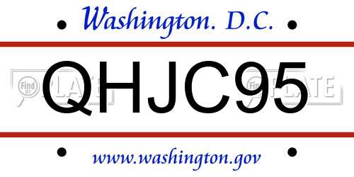 QHJC95 District Of Columbia License Plate