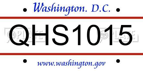 QHS1015 District Of Columbia License Plate
