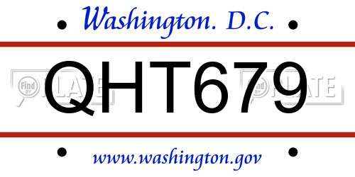 QHT679 District Of Columbia License Plate