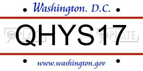 QHYS17 District Of Columbia License Plate