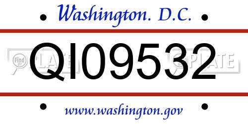 QI09532 District Of Columbia License Plate