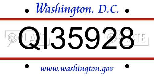 QI35928 District Of Columbia License Plate