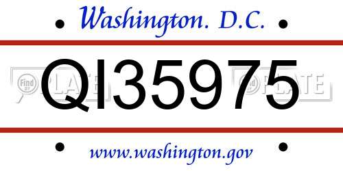 QI35975 District Of Columbia License Plate