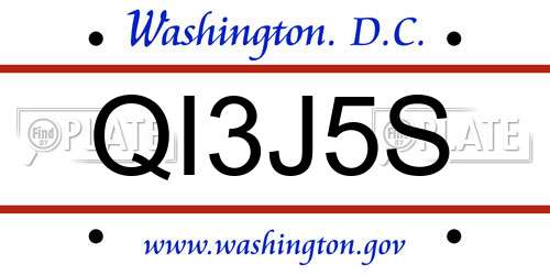 QI3J5S District Of Columbia License Plate