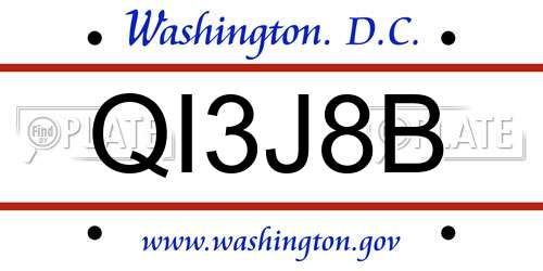 QI3J8B District Of Columbia License Plate