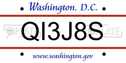 QI3J8S District Of Columbia License Plate