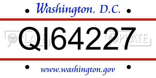 QI64227 District Of Columbia License Plate