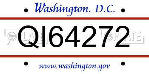 QI64272 District Of Columbia License Plate