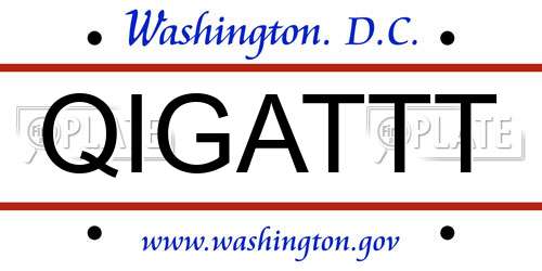 QIGATTT District Of Columbia License Plate