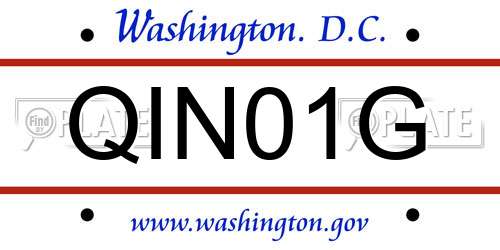 QIN01G District Of Columbia License Plate