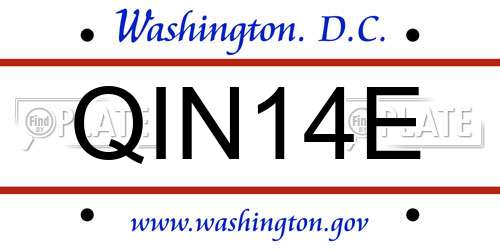QIN14E District Of Columbia License Plate
