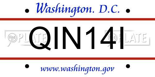 QIN14I District Of Columbia License Plate