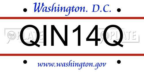 QIN14Q District Of Columbia License Plate