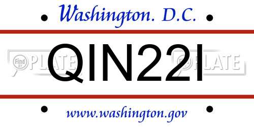 QIN22I District Of Columbia License Plate