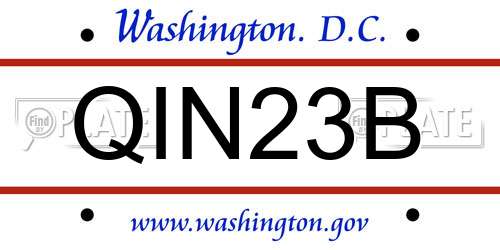 QIN23B District Of Columbia License Plate