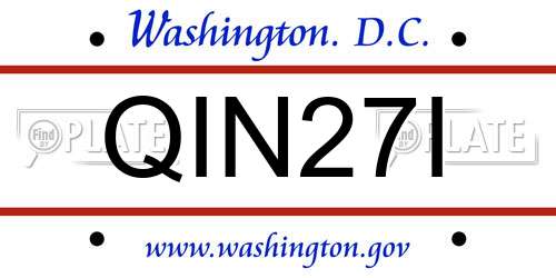 QIN27I District Of Columbia License Plate