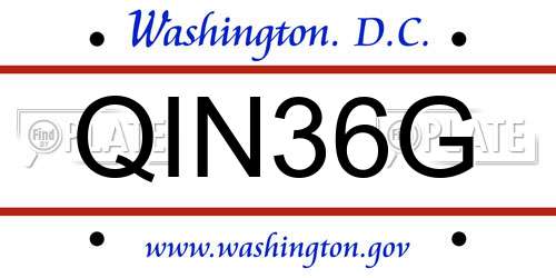 QIN36G District Of Columbia License Plate