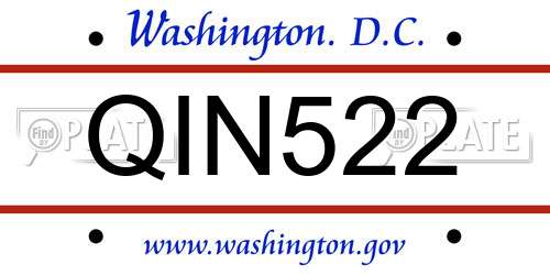 QIN522 District Of Columbia License Plate